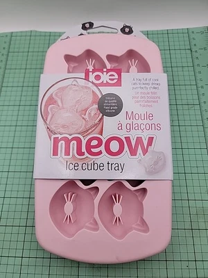 Joie Brand: Pink Silicone "Meow" Ice Tray, Makes 8 Cat Faces, New, Free Shipping - Image 1 of 4