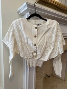 Bluse Creme Boho Spitze Langarm On The Rocks California Rock Candy Inc Vint - Bild 1 von 18
