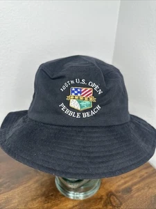 Vintage 100th US Open 2000 Pebble Beach Bucket Hat Black Golf Golfing Cap - Picture 1 of 9