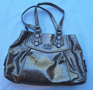 Coach Madison Maggie Metallic Silber Leder Schultertasche Handtasche/mit langem Riemen - Bild 1 von 12