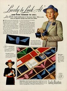 1939 Womens Fashion Accessory Wallet Lady Buxton 30s Vintage Print Ad Coin Purse