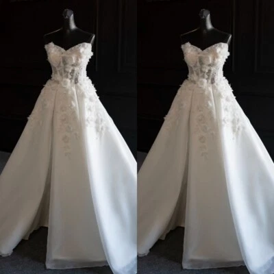 Vestidos de novia tirantes de espagueti flores 3D limo barrido tren playa vestidos de novia Foto 1 de 4