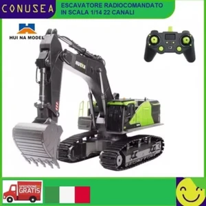 HUINA 1593 582 Escavatore Radiocomandato Camion Trattore Cingolato Metallo 1/14 - Foto 1 di 10