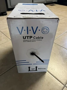 VIVO Noir 500ft Bulk Cat5e, Câble Ethernet CCA, Boîte de Tirage UTP, Fil Cat-5e - Photo 1/2