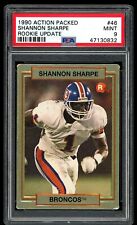 1990 Action Packed No. 46 SHANNON SHARPE Rookie Update True RC - PSA 9 MINT HOF