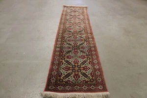 Antik handgeknüpfter Perser Ghom Seide auf Seide Teppich 205 x 49 cm top zustand - Bild 1 von 5