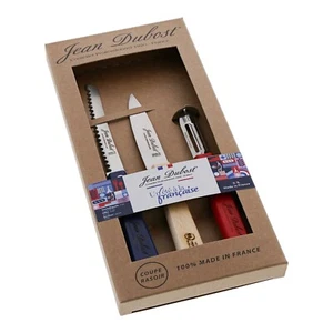 NIB SET 3 Jean Dubost Kitchen Prep Knives and Peeler 3 Piece Gift Set NEW $40 - Picture 1 of 2