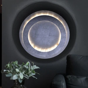 Lampada Parete da Plafoniera Allungabile Metallo Argento Bianco Caldo LED D 24cm - Foto 1 di 8