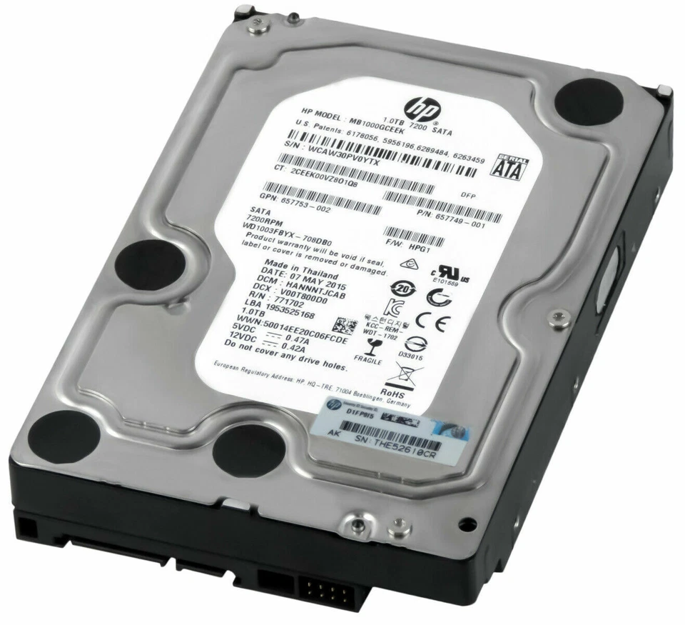 mb1000gceek HP 1TB SATA 7.2K 3.5" NHP MDL HDD 659569-001 657739-001 657753-002 - Image 1 of 1