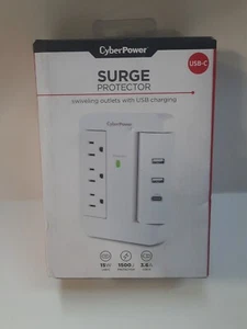 CyberPower Surge Protector With Swiveling Outlets And USB Charging - Imagen 1 de 1