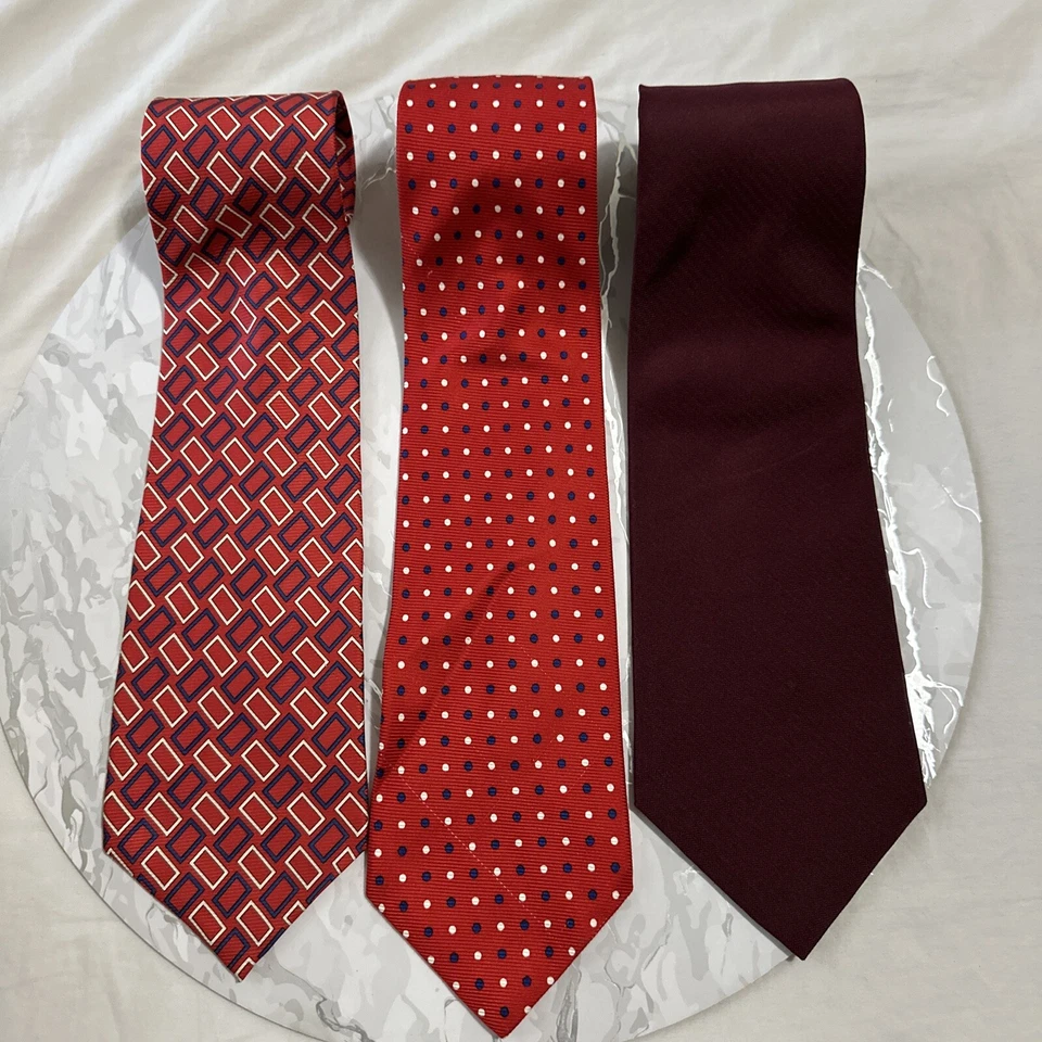 Lote mixto de 3 corbatas para hombre Lauren Ralph Lauren etiqueta roja verde Foto 1 de 4