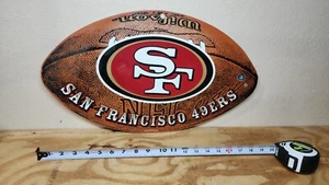 San Francisco 49ers, St Louis Rams 20" x 12" Football Shaped Plastic Sign NFL - Picture 1 of 9