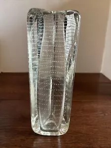 Jarrón de cristal Royal Leerdam Floris Meydam vintage arte vidrio burbujas controladas - Imagen 1 de 8