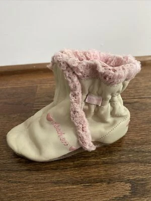 SKECHERS Pink Ivory SOFT LEATHER BOOTIES Toddler Pre Walker 18-24 Pull-On BABIEZ - Изображение 1 из 4