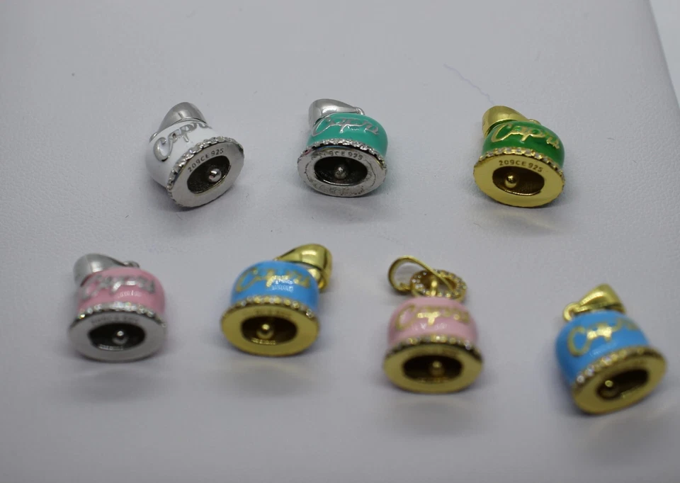 Ciondolo Argento CAMPANA SMALTATA ZIRCONI BIANCHI MM 12X14 EXPLOIT - Immagine 1 di 3