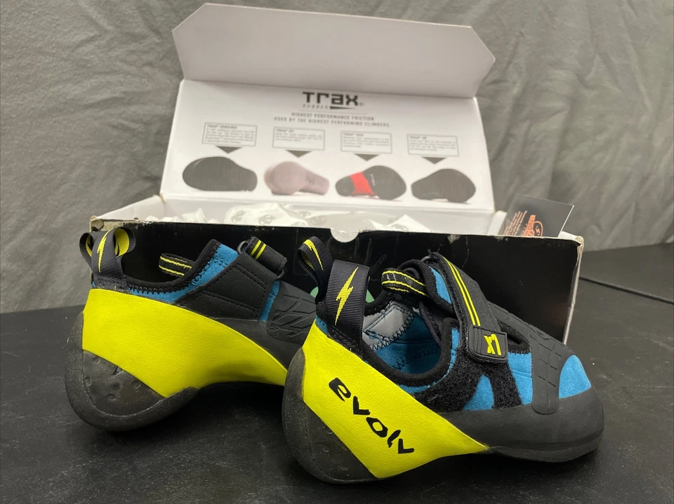 Evolv X1 Rock Climbing Shoe Size 6 Blue/Yellow - Image 1 of 4