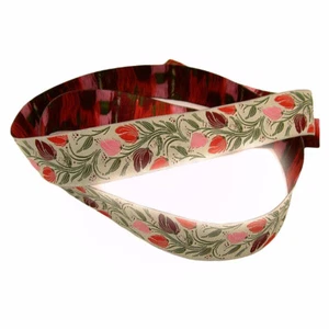 Webband Tulpen Frühling Blumen Bordüre Borte Zierband Nähen 24 mm - Bild 1 von 2