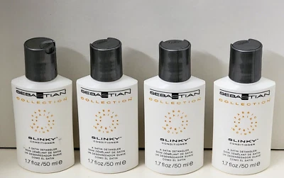 4 pk SEBASTIAN SLINKY Conditioner A Satin Detangler 1.7 fl oz each TRAVEL SIZE - Image 1 of 3