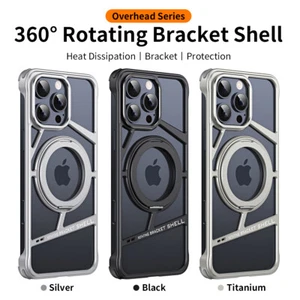 Ring Stand Metal Bumper Protective Frameless Case for iPhone 16 16 Pro Max - Picture 1 of 14