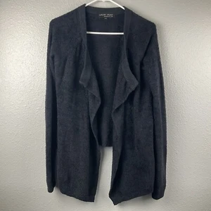 Cárdigan abierto negro Barefoot Dreams Bamboo Chic Lite bolsillos tejidos difusos XS/S - Imagen 1 de 10