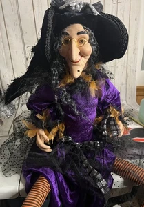 RAZ Whimsical Witch Halloween Holiday Home Sitting Spooky Jumbo Decor With Tags - Picture 1 of 9