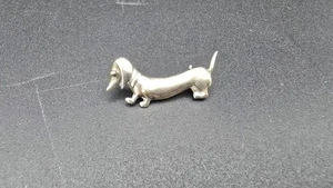 Vintage Sterling Silver Dachshund Pin Horacio de la Parra MCM 925 Dog Brooch - Picture 1 of 9