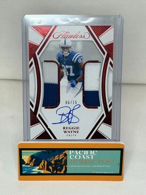 2024 Flawless Football - REGGIE WAYNE #DPA-RWE - Dual Patch Auto - 6/15 - Image 1 of 2
