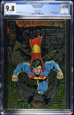 Superman #82 Chromium (DC 10/1993) Real Superman, Gr. Lantern, CGC 9.8 NM/MINT - Image 1 of 2
