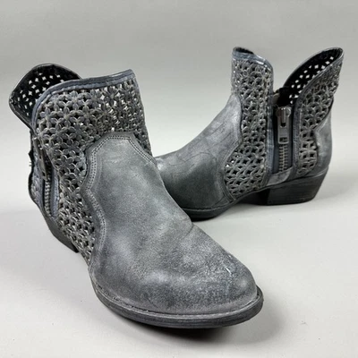 Circle G by Corral Boots Womens Size 10 Gray Cutout Western Ankle Zip Q5053 - Image 1 of 4