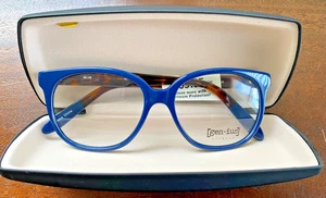 Blue G521 54mm Genius Eyewear Eyeglass Frames Women’s Oversized Demo Lens NEW! - Picture 1 of 6