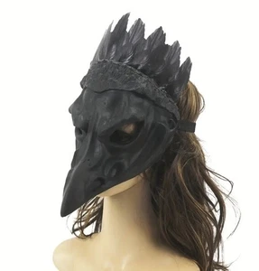 Half Face Halloween Crow Mask Dress-up Half Face Creative Crow Masque - Picture 1 of 8