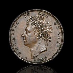 GREAT BRITAIN. George IV Copper Farthing, 1826, nice grade - Picture 1 of 2