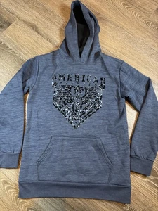 American Fighter Hoodie Sweatshirt Blue Youth XL Double Sided - Picture 1 of 6