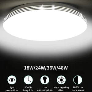 LED Ceiling Light Round Panel Down Lights Bathroom Kitchen Living Room Wall Lamp - Picture 1 of 33