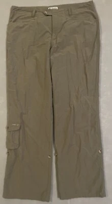 Columbia 女式 14 码远足裤 36W x30L 米色卷边袖口棉/尼龙 — 第 1/4 张图片