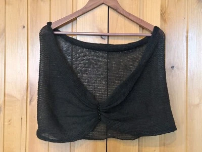 Xale de ocasião especial mohair/seda com detalhe de pérola cobertura nupcial, preto - Imagem 1 de 4