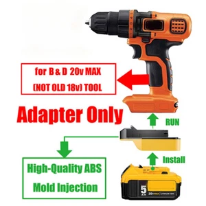 1 for Dewalt 20V Li-ion Battery to fits Black&Decker 20V (NOT 18V Ni-CD) Adapter - Bild 1 von 8