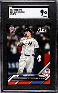 2024 Topps Now #802 Alex Verdugo New York Yankees ALDS Red #9/10 Card SGC 9 MT - Picture 1 of 2