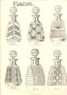 1930 dessin technique dessin imprimé cristal tchèque flacons de parfum