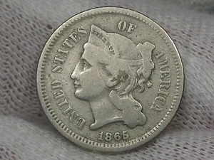 1865 3¢ Three Cent Nickel. #31 - Picture 1 of 6