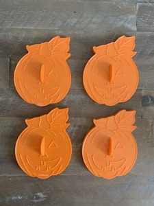 Vintage Wilton Pumpkin Cookie Cutters 4” Halloween Baking Set Of 4 1987 - Picture 1 of 2