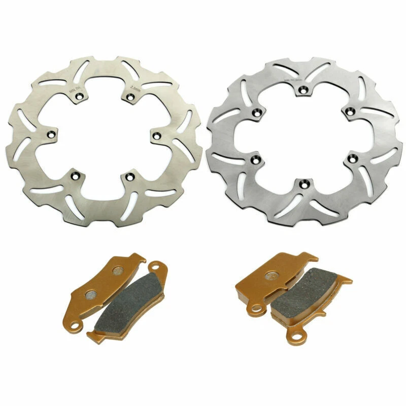 For Suzuki Solid Front Rear Brake Disc Rotor Pads RM125 RM250 2000 01 02 03-2012 - Image 1 of 4