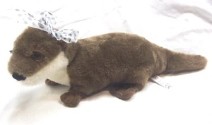 The Petting Zoo SOFT BROWN GIRL OTTER W/ BOW 17" Plush Stuffed Animal TOY Female - Picture 1 of 5