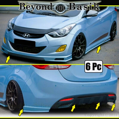 For 2011-2013 HYUNDAI ELANTRA 4 Door Sedan Sequence Style Aero Lip Body Kit 6pc - Image 1 of 4