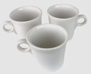 Fiestaware White Homer Laughlin USA Coffee Tea Ring Handle Mug Set of 3 - Picture 1 of 8