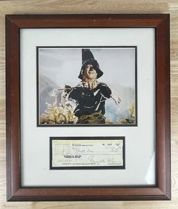 Ray Bolger The Wizard of Oz Scarecrow w/ Photocopy Check Matted and Framed 16x18 - Picture 1 of 4