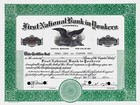 The First National Bank in Yonkers, 1934 ( 1 Share ) - Adler-Vignette