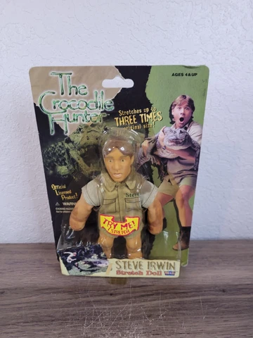 Steve Irwin Crocodile Hunter Stretch Australian Doll Figure Sealed New Cover
