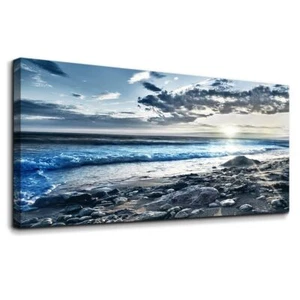 Wall Art For Living Room Wall Decor For Bedroom Large Size Poster Blue Beach ... - Picture 1 of 6