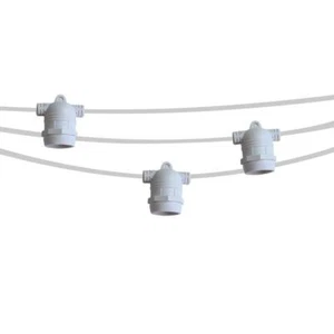 (Cord Only) 24 Socket SJTW Outdoor Commercial DIY String Light 54 FT White Co... - Picture 1 of 8